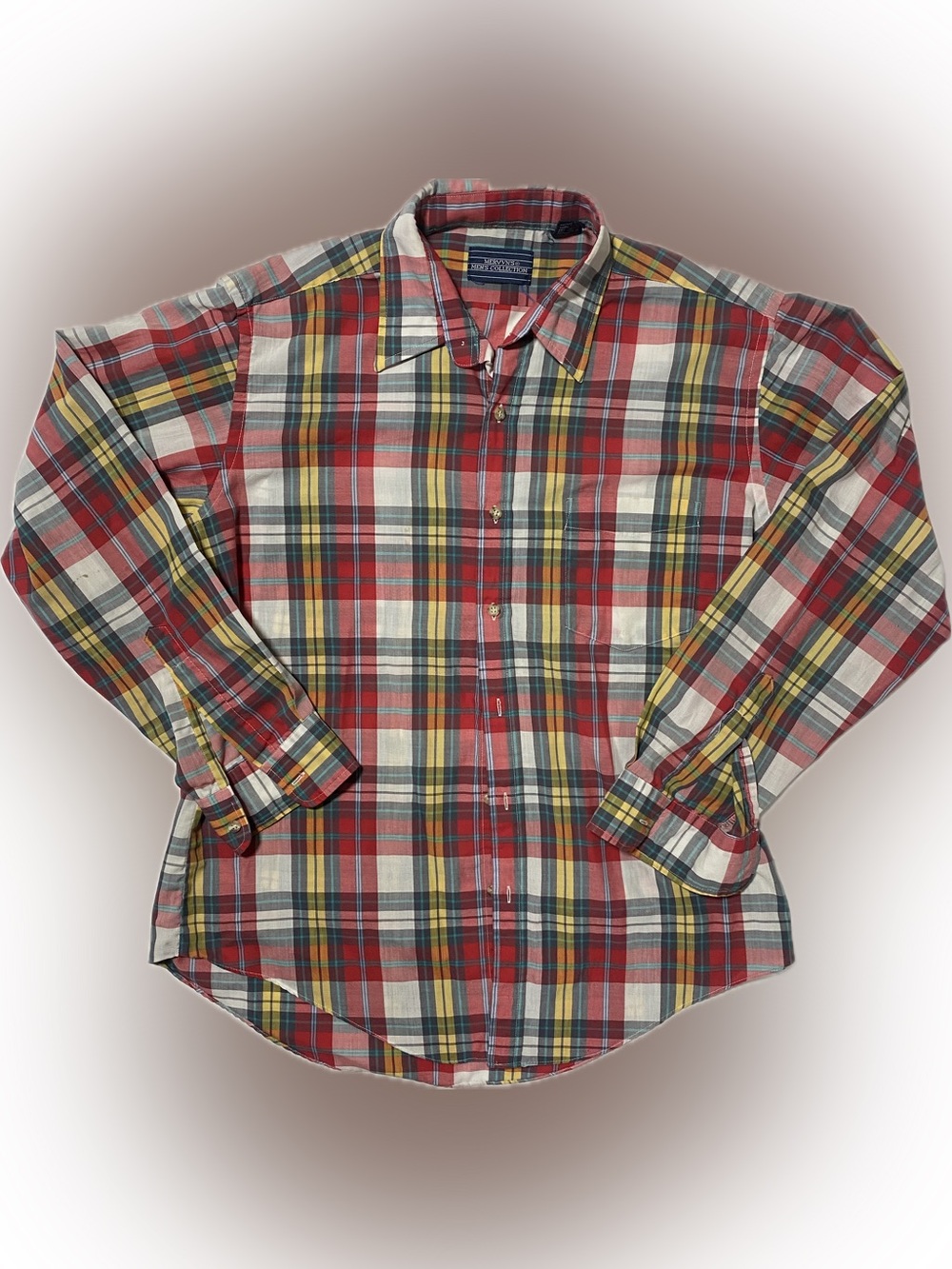 Vintage Mervyn’s Collection Red Multi Plaid Button-Down Shirt